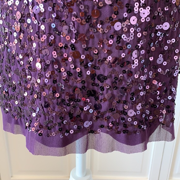 MAX STUDIO PURPLE SEQUIN RACER BACK DRESS - Picture 3 of 6
